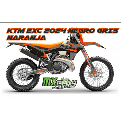 KTM EXC 2024 NEGRO GRIS NARANJA